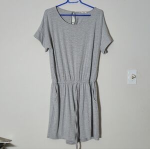 Zenana 1X Chilled Out Short Sleeve Romper Drawstring Elastic Waist Keyhole Back